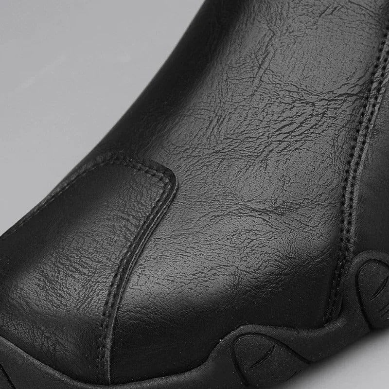 Luxury Round Toe Men Ankle Boots Light Slip