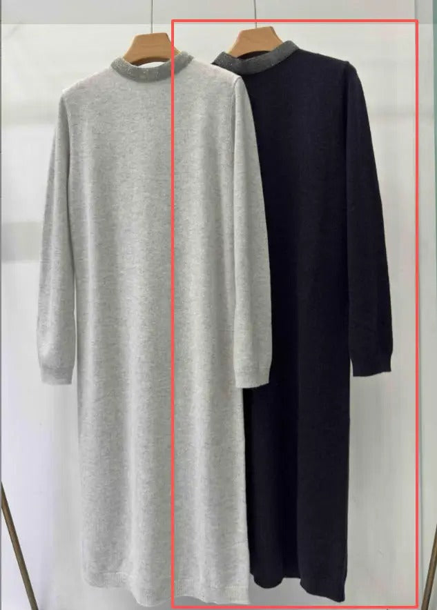 Luxury Knit Winter Long Sleeve Slim Fit Elegant Maxi Dress